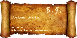 Borbás Gyula névjegykártya