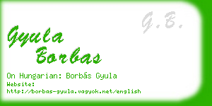 gyula borbas business card